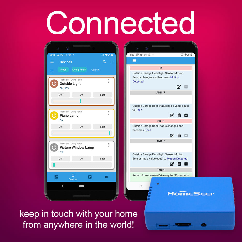 Smart Home Hub (HomeSeer HomeTroller Pi G8), Built-In 800 Series Z-Wave Long Range Radio, Compatible with Thousands of Smart Home Products