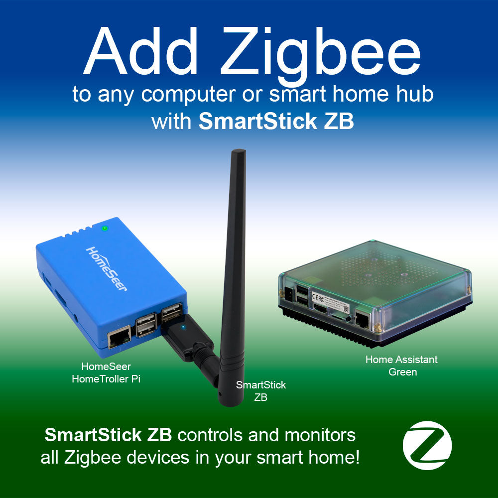 HomeSeer SmartStick ZB – Long Range Zigbee USB Dongle | ERF32MG21 Chipset | Compatible with HomeSeer, Home Assistant, OpenHAB, Zigbee2MQTT