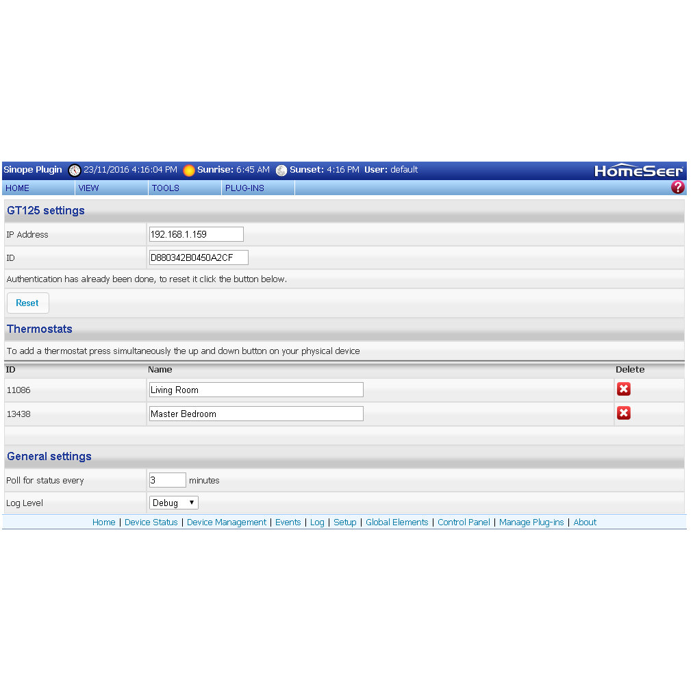 Spud Sinopé Plugin for HS3:HomeSeer Store