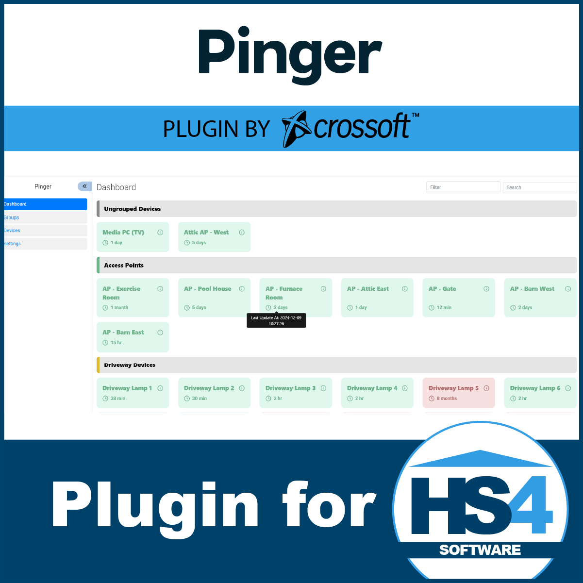 Crossoft Pinger Software Plugin for HS4