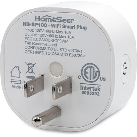 HomeSeer HS-SP100 WiFi Smart Plug w/ Energy Monitoring, Works with Alexa 3-Pack