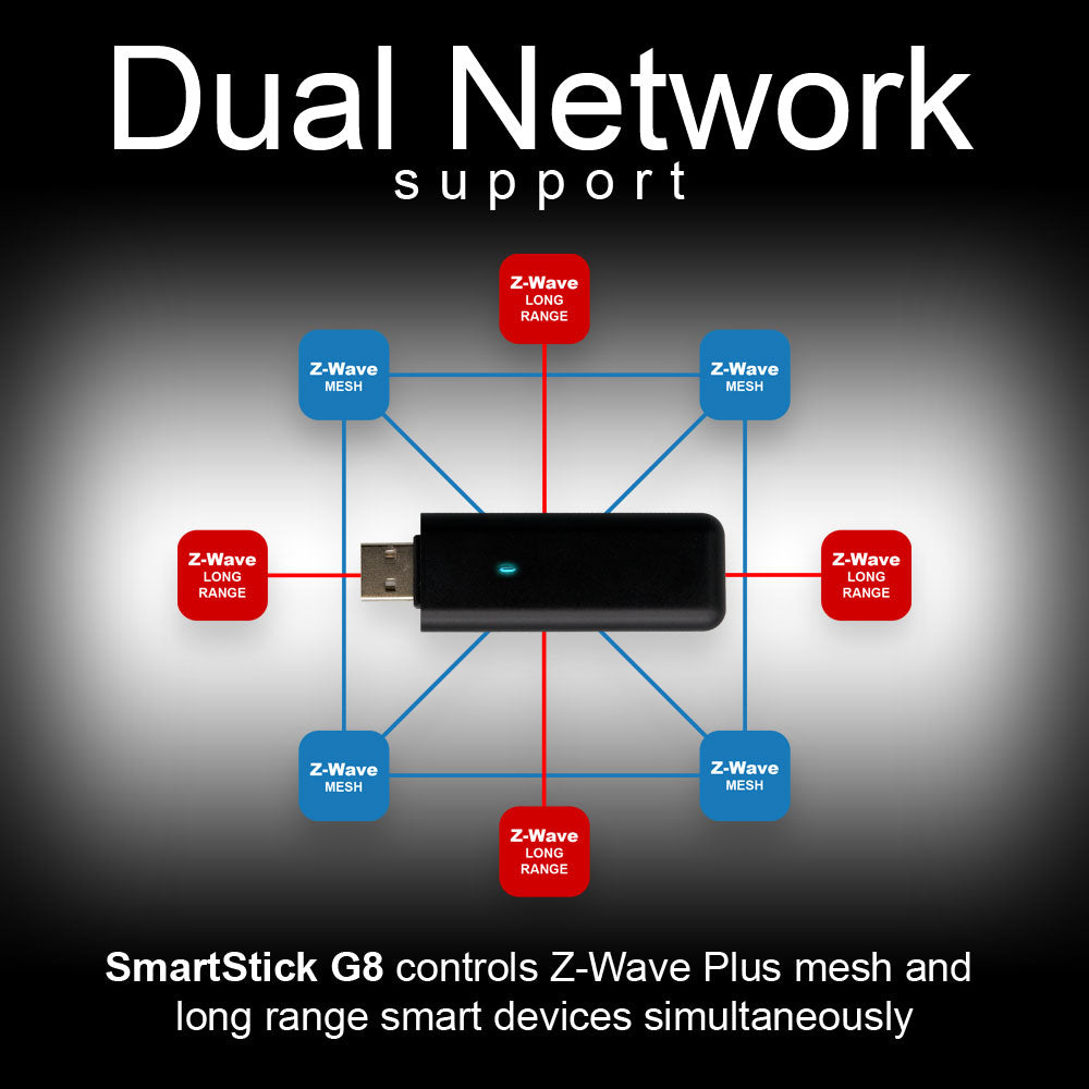 HomeSeer SmartStick G8 USB Interface/Radio/Dongle, 800 Series Z-Wave Long Range