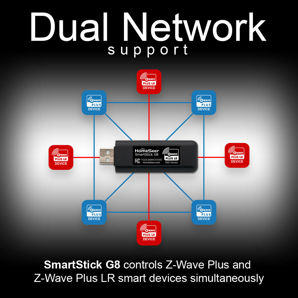 HomeSeer SmartStick G8 Z-Wave 800 Series Long Range (LR) Interface