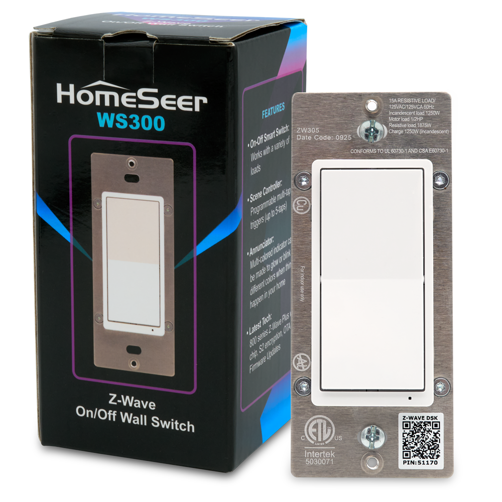 HomeSeer WS300 Z-Wave Long Range Scene-Capable RGB Smart Switch