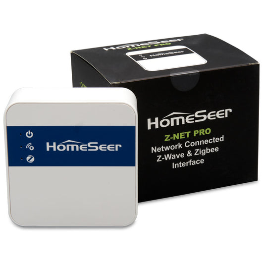 HomeSeer Network-Connected Z-Wave & Zigbee Interface (Z-NET PRO), Ethernet & WiFi, 800 Series Long Range Z-Wave | Zigbee 3.0 Technologies, Compatible with HomeSeer, Home Assistant