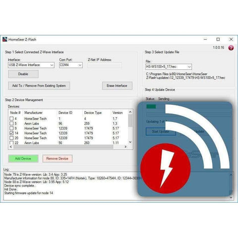 HomeSeer Z-Flash Z-Wave OTA Firmware Update Software:HomeSeer Store