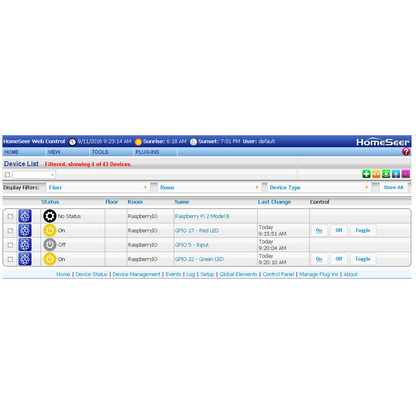 Spud RaspberryIO Software Plugin for HS3:HomeSeer Store