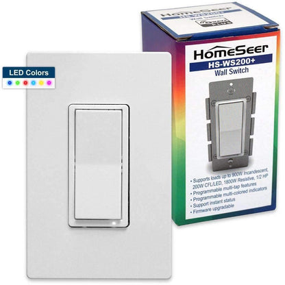 HomeSeer HS-WS200+ Z-Wave Plus RGB Wall Switch - OPEN BOX - HomeSeer