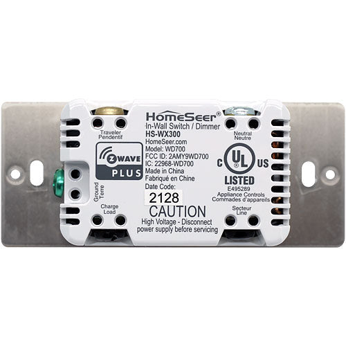 HomeSeer HS-WX300 Z-Wave Plus Smart Dimmer & Switch (CLEARANCE)