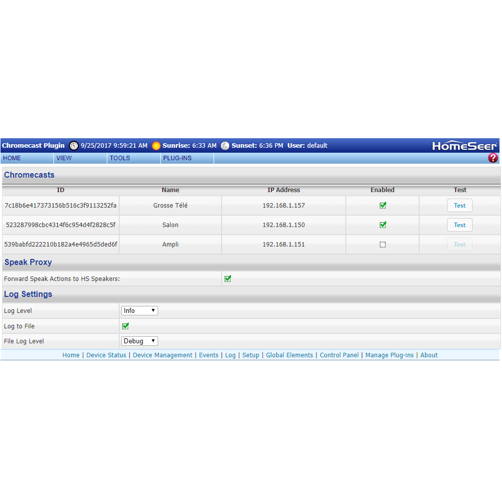 Spud Chromecast Software Plugin for HS3:HomeSeer Store