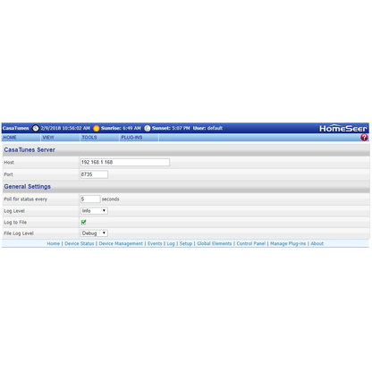 Spud CasaTunes Software Plugin for HS3:HomeSeer Store