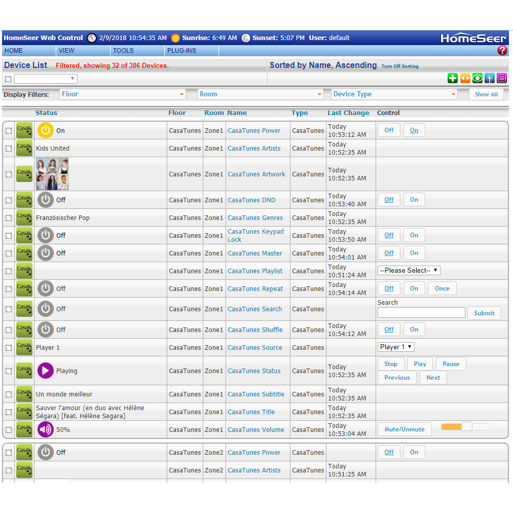 Spud CasaTunes Software Plugin for HS3:HomeSeer Store